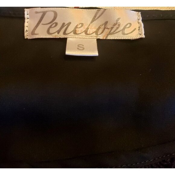 Penelope blouse size Small kimono sleeve cropped black lace trim floral - Picture 3 of 8